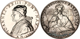 Vatican Silver Medal "Pope John XXIII" 1960 AN III MCMLX
Mod. 96, De Luca 257; Silver 38.04 g., 44 mm.; By P. Giampaoli; Pope John XXIII (Angelo Gius...