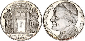 Vatican Silver Token "Pope John Paul II - Anno Santo" 1983
Silver 13.42 g., 29 mm., Proof; Obv: Pope John Paul II left / Rev: St. Peter and St. John