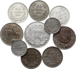 Bulgaria Lot of 10 Coins 1930 - 1943
With Silver; Various Dates & Denominations