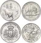 Europe 200 & 500 Lire 1991 - 1993 R
KM# 142, 291; Silver; Italy & San Marino; Wildlife; Rome Mint; UNC