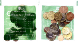 Lithuania Euro Starter Kit with 23 Coins 2015
Pack of euro coins of all the eight denominations; Sealed in a plastic package