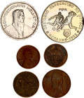 World Lot of 6 Coins 1852 - 1980
With Silver; Various countries, denominations and metals; XF-Proof