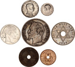 World Lot of 7 Coins 1868 - 1958
With Silver; Various countries, denominations and metals; VF-UNC