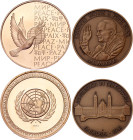 World Lot of 2 Medals "United Nations Peace Medal" & "Papstbesuch in der Schweiz" 1973 - 1981
Copper; UNC-Proof