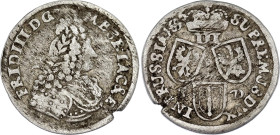 German States Brandenburg-Prussia 3 Groschen 1695 SD
KM# 602, N# 104668; Silver; Friedrich III; Königsberg Mint; VF-