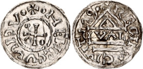 German States Regensburg AR Denar 985 - 995 (ND)
Hahn# 24d1; Silver; Heinrich II (955–976 / 985–995); Obv: HINRICVS DVX. Cross with dots in angles / ...