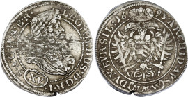 German States Silesia 15 Kreuzer 1693 MMW
KM# 462, N# 95772; Silver; Leopold I; Breslau Mint; VF