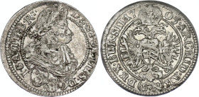 German States Silesia 3 Kreuzer 1705 FN
KM# 471, N# 32961; Silver; Leopold I; Breslau Mint; VF
