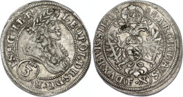 German States Silesia 3 Kreuzer 1702 FN
KM# 504, N# 109281; Silver; Leopold I; Oppeln Mint; VF-XF