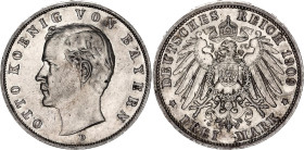 Germany - Empire Bavaria 3 Mark 1909 D
KM# 996, N# 7937; Silver; Otto; XF+