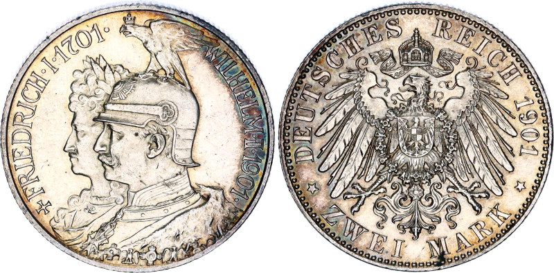 Germany - Empire Prussia 2 Mark 1901 A
KM# 525, N# 11321; Silver; Wilhelm II; 2...