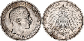 Germany - Empire Prussia 3 Mark 1909 A
KM# 527, N# 3643; Silver; Wilhelm II; XF+