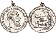 Germany - Empire Prussia Brass Medal "Learn to Suffer without Complaining" 1888
Silver Plated Brass 27.13 g., 40 mm..; Kaiser Friedrich; "Lerne leide...