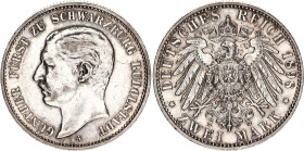 Germany - Empire Schwarzburg-Rudolstadt 2 Mark 1898 A
KM# 186, N# 67580; Silver; Günther Viktor; XF-