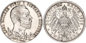 Germany - Empire Schwarzburg-Sondershausen 2 Mark 1905 A
KM# 152, N# 20684; Silver; Karl Günther; 25th Anniversary of the Reign of Prince Karl Günthe...
