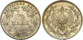 Germany - Empire 1/2 Mark 1916 D
KM# 17, AKS# 6, J. 16, N# 2340; Silver; Wilhelm II; Munich Mint; AUNC-UNC Toned