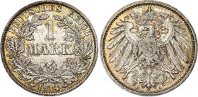 Germany - Empire 1 Mark 1914 A
KM# 14, AKS# 2, J. 17, N# 3412; Silver; Wilhelm II; Berlin Mint; UNC with nice gold toning