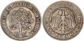Germany - Weimar Republic 5 Reichsmark 1927 D
KM# 56, J. 331, N# 15888; Silver; Munich Mint; UNC Toned