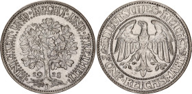 Germany - Weimar Republic 5 Reichsmark 1928 D
KM# 56, J. 331, N# 15888; Silver; Munich Mint; AUNC-
