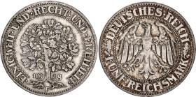 Germany - Weimar Republic 5 Reichsmark 1928 F
KM# 56, J. 331, N# 15888; Silver; Stuttgart Mint; XF-AUNC