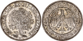 Germany - Weimar Republic 5 Reichsmark 1932 G
KM# 56, J. 331, N# 15888; Silver; Karlsruhe Mint; AUNC