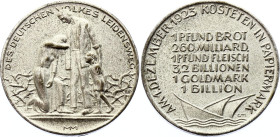 Germany - Weimar Republic Medal "Des deutschen Volkes Leidensweg" 1923
Des deutschen Volkes Leidensweg / Kostenerinnerung; Silver plated 10.18g.; XF-...