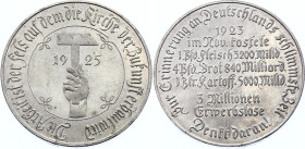 Germany - Weimar Republic Aluminium Medal "In Remembrance of Inflation 1923" 1925
Arnold/Fischer/Arnold 199 (Als Gewerkschaftsmedaille); 1925 - Die A...