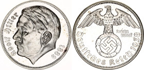 Germany - Third Reich Adolf Hitler Fantasy Silver Medal 1938 (ND)
N# 34521; Silver 8.38 g., 25 mm., Proof; Similar to the "Probe" Trial Strikes of 5 ...