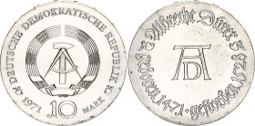 Germany - DDR 10 Mark 1971
KM# 31, N# 32492; Silver; 500th Anniversary of the Birth of Albrecht Dürer; UNC