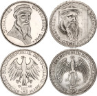 Germany - FRG 2 x 5 Deutsche Mark 1968 - 1969 F & G
KM# 122, 126; Silver; 500th Anniversary of the Death of Johannes Gutenberg, 375th Anniversary of ...