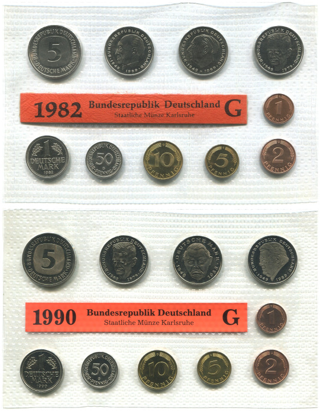 Germany - FRG 2 x Annual Coin Sets 1982 & 1990 G
With original box