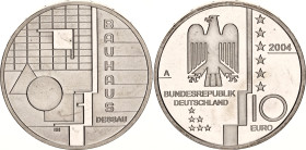 Germany - FRG 10 Euro 2004 A
KM# 230, N# 12787; Silver; Bahnhouse Dessau; UNC