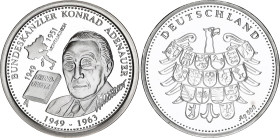 Germany - FRG Silver Medal "Bundeskanzler Konrad Adenauer" (ND)
Silver 16.7 g., 35.20 mm; Proof