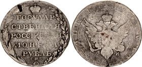 Russia 1 Rouble 1803 СПБ АИ
Bit# 33, 2,25 R by Petrov, Conros# 75/2; Silver 18.6 g.; G