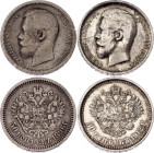 Russia 2 x 50 Kopeks 1896 - 1912
Bit# 72, 91; Silver; VF/XF