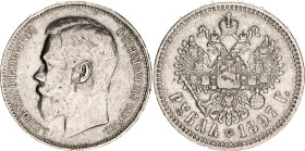 Russia 1 Rouble 1897 **
Bit# 203, N# 11413; Silver 19.91; Nicholas II; VF+