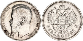 Russia 1 Rouble 1901 ФЗ
Bit# 53, N# 11413; Silver 19.78; Nicholas II; XF-