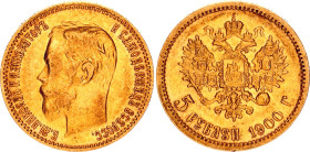 Russia 5 Roubles 1900 ФЗ
Bit# 26, Conros# 20/9; Gold (.900) 4.27 g.; XF