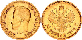 Russia 10 Roubles 1899 АГ
Bit# 4, Conros# 8/2; Gold (.900) 8.59 g.; XF