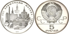 Russia - USSR 5 Roubles 1977
Y# 145, N# 28012; Silver., Proof; 1980 Summer Olympics, Moscow - Kiev