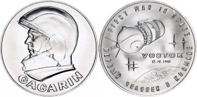 Russia - USSR Commemorative Medal "Yuri Gagarin - First Man in Space" 1991 (ND)
N# 109459; Aluminium (space flown) 9.23 g., 40 mm.; Yuri Gagarin, Fir...