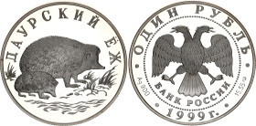 Russian Federation 1 Rouble 1999
Y# 641, N# 64893; Silver., Proof; Red Book Series, Dauriyan Hedgehog