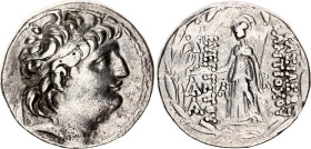 Ancient Greece Antiochos VII Euergetes Tetradrachm 138 - 129 BC Cappadocia Mint
SC# 2148.5; Silver 16.24 g.; Obv: Diademed head of Antiochus right. R...