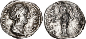 Roman Empire Antoninus Pius Denarius 141 AD Aeternitas
RIC III# 351a, N# 260354; Silver 2.84 g., 18.1 mm; Obv: DIVAFAVSTINA. Draped bust right; Rev: ...