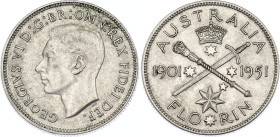 Australia 1 Florin 1951
KM# 47, N# 12502; Silver; 50th Anniversary of Federation; XF/AUNC