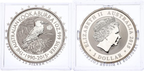 Australia 1 Dollar 2015 F15
N# 65421; "F15" Privy Mark; Silver., Proof; Australian Kookaburra Bullion Coin Series - 25th Anniversary of the Australia...