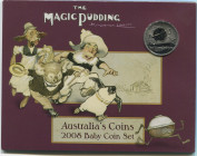 Australia Baby Coin Set 2008
Copper-Nickel; 5 - 10 - 20 - 50 Cents 1 - 2 Dollars; With original packing; UNC