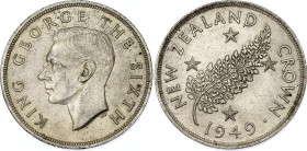 New Zealand 1 Crown 1949
KM# 22, N# 13915; Silver; George VI; Royal Visit - Proposed Royal Tour, 1949; London Mint; XF+