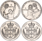 Niue 2 x 5 Dollars 1987
KM# 1, 5; 1988 Olympic Games Seoul - Boris Becker & Steffi Graf; UNC