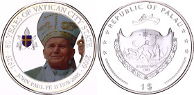 Palau 1 Dollar 2009
N# 168171; Pope John Paul II - 80 Years of Vatican State; With original box